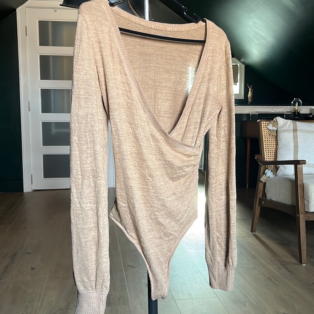 Abercrombie soft AF cozy wrap sweater bodysuit